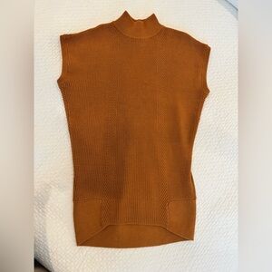 Anthropologie Short-Sleeve Mock-Neck Sweater Mini Dress - Ribbed - M